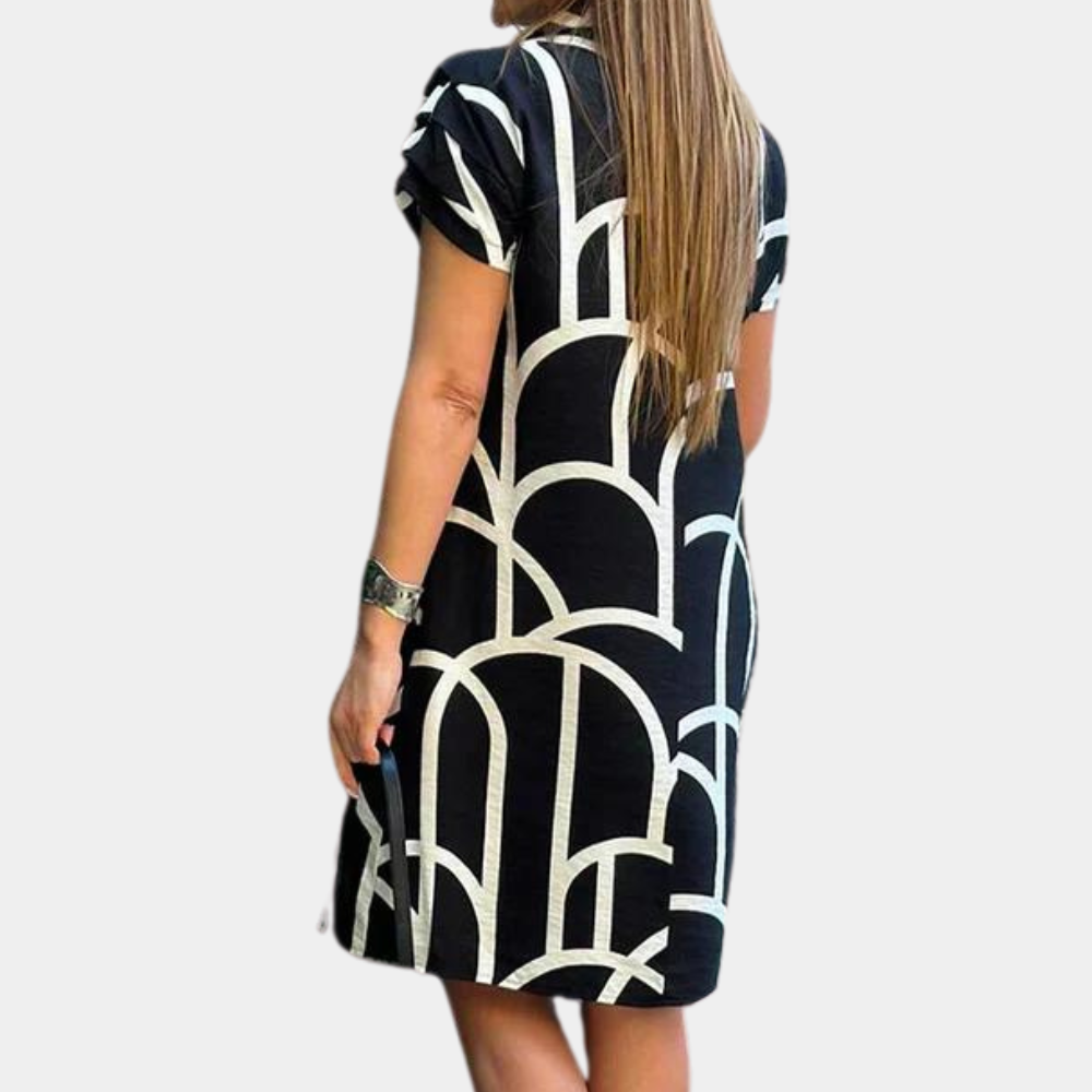 Elegantes Midi-Kleid Damen – Festliche Kleider für Jeden Anlass mit Bezauberndem Druck-3