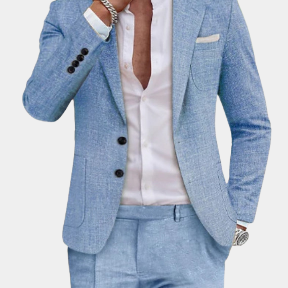 Variant image for Tailored Men's Linen Suit - Premium Summer Style for Effortless Elegance-6