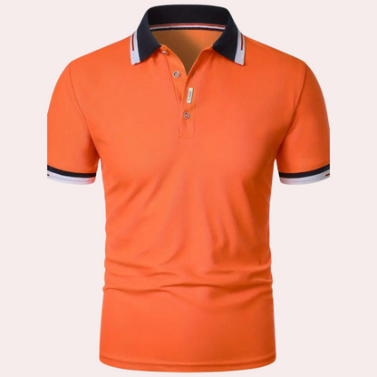 Herren Poloshirt Orange Größe M Hochwertiger Stoff-5