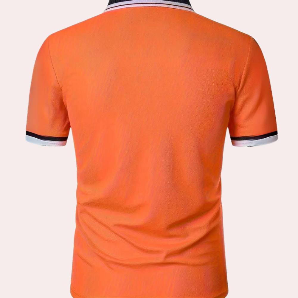 Herren Poloshirt Orange Größe M Hochwertiger Stoff-4