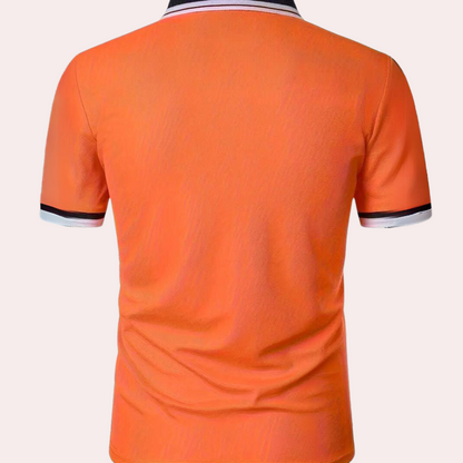 Herren Poloshirt Orange Größe M Hochwertiger Stoff-4