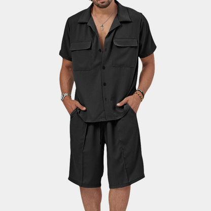 Variant image for Herren Set Sommer Polo und Shorts Weiß Größe M Baumwollmischung-16