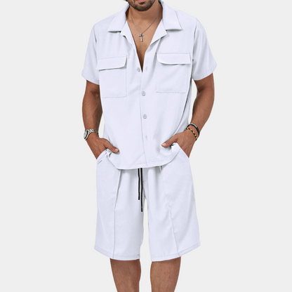 Variant image for Herren Set Sommer Polo und Shorts Weiß Größe M Baumwollmischung-6