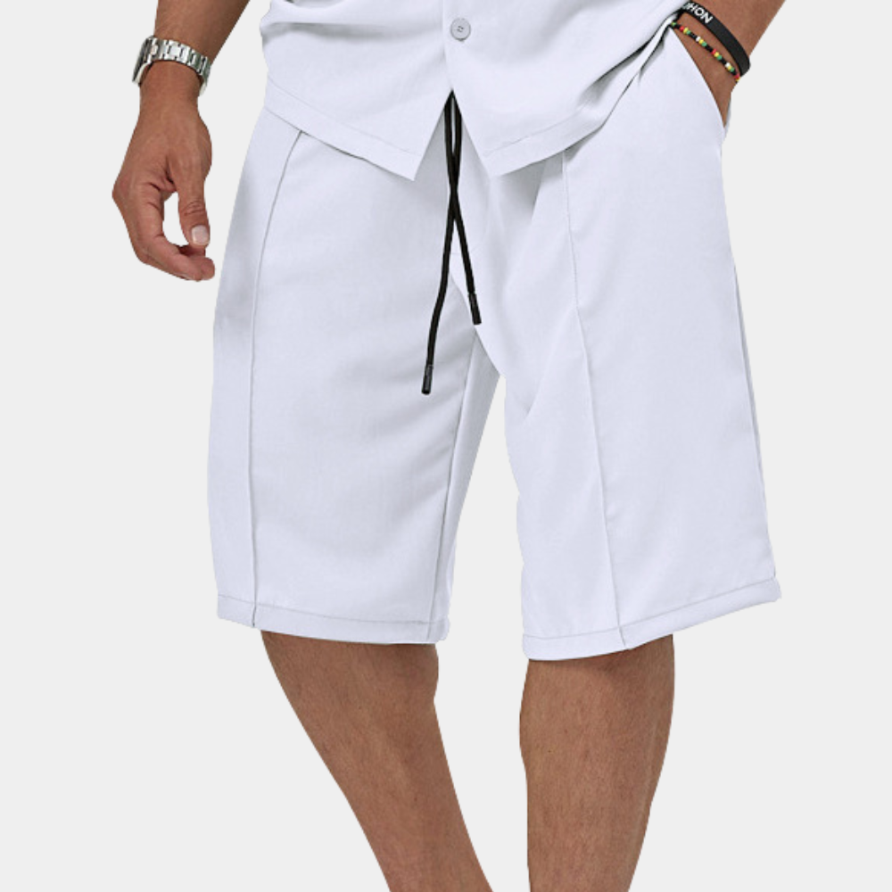 Herren Set Sommer Polo und Shorts Weiß Größe M Baumwollmischung-4