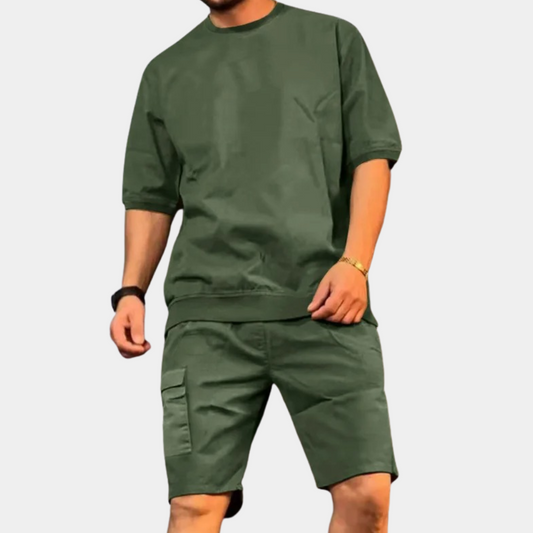 Herren Set Sommer Grau Größe M Baumwolle - Bequem und Trendy für Freizeit und Entspannung-1
