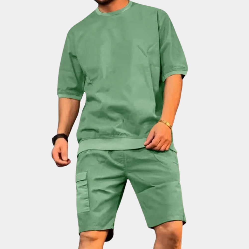 Herren Set Sommer Grau Größe M Baumwolle - Bequem und Trendy für Freizeit und Entspannung-4