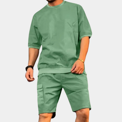 Herren Set Sommer Grau Größe M Baumwolle - Bequem und Trendy für Freizeit und Entspannung-4