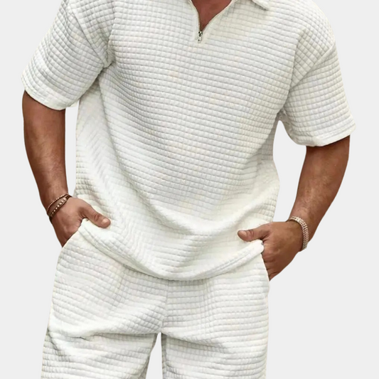 Herren Set Beige Größe M Baumwolle Zweiteiliges Outfit für Männer-1