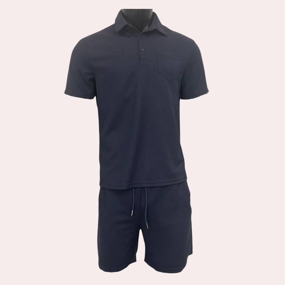 Herren Set Marineblau Größe M Baumwolle - Elegantes Männer Set für Sommerlooks-3