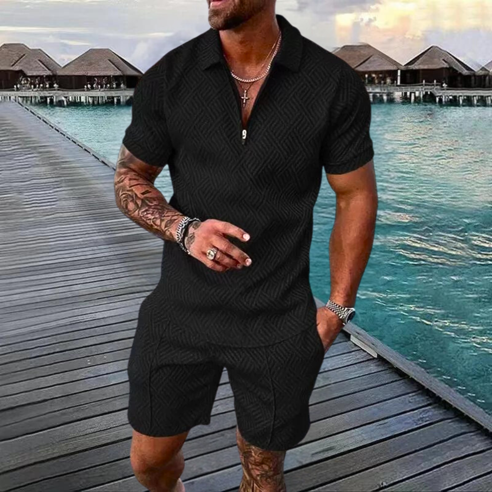 Herren Set Orange Größe M Baumwolle - Vintage-inspiriert für Sommeraktivitäten-4