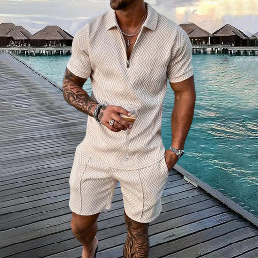 Herren Set Orange Größe M Baumwolle - Vintage-inspiriert für Sommeraktivitäten-1