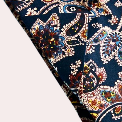 Herren Hemd Langarm Paisley Muster Komfortabel Atmungsaktiv-4