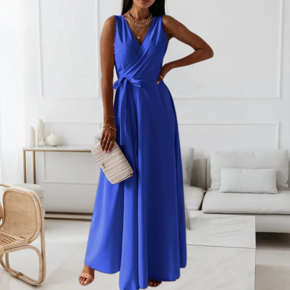 Variant image for Damen Maxi Kleid Rosa Größe M Polyester V-Ausschnitt für Hochzeitsgast oder Sommerveranstaltungen-6