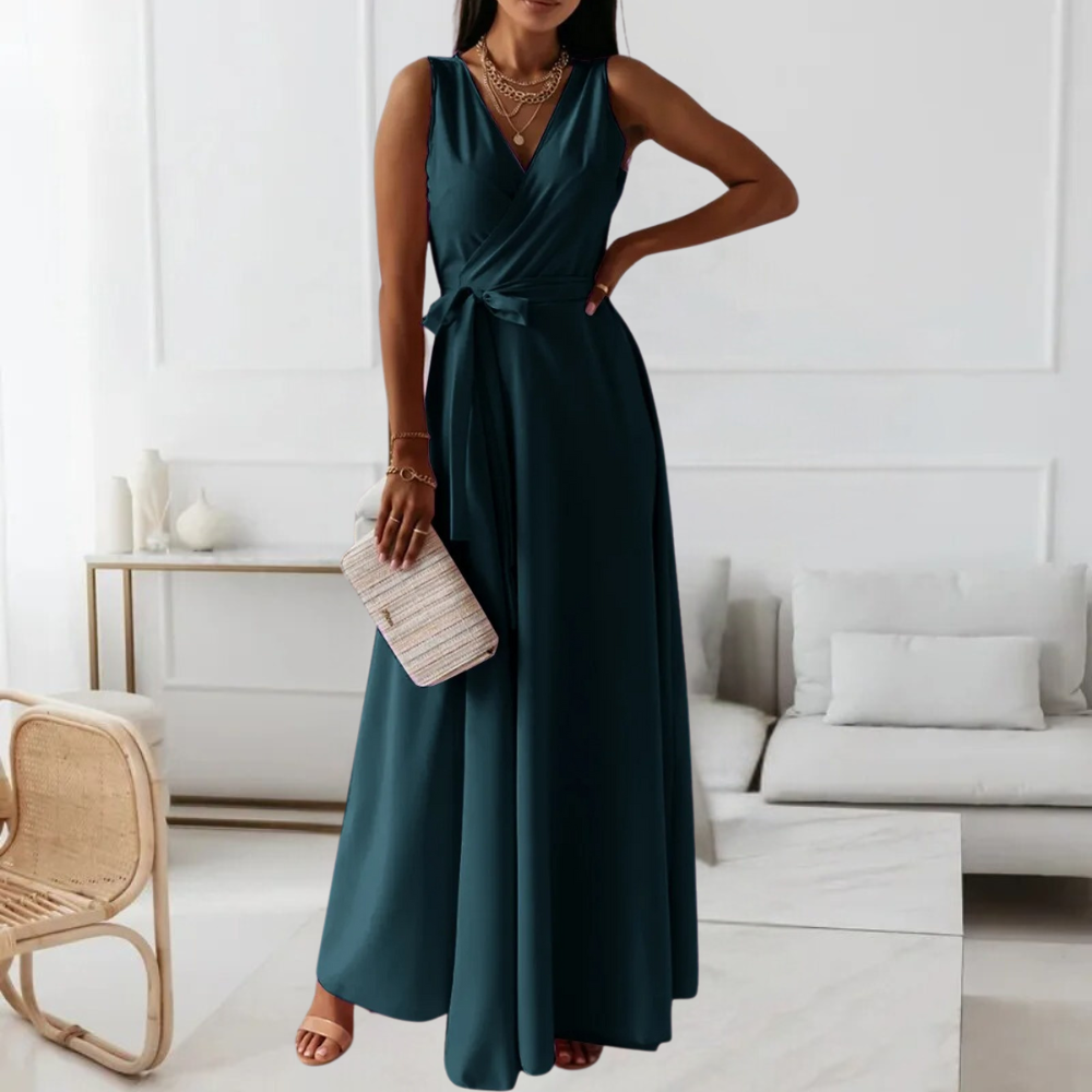 Variant image for Damen Maxi Kleid Rosa Größe M Polyester V-Ausschnitt für Hochzeitsgast oder Sommerveranstaltungen-11