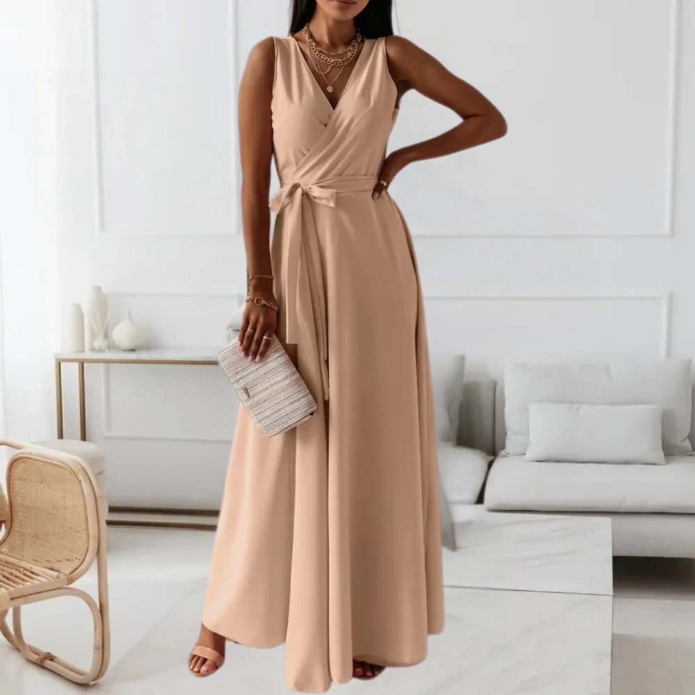 Variant image for Damen Maxi Kleid Rosa Größe M Polyester V-Ausschnitt für Hochzeitsgast oder Sommerveranstaltungen-16