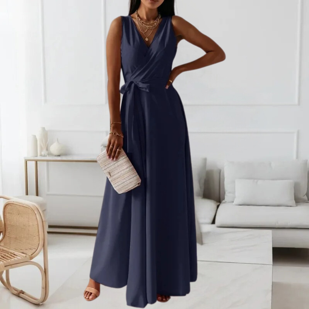 Variant image for Damen Maxi Kleid Rosa Größe M Polyester V-Ausschnitt für Hochzeitsgast oder Sommerveranstaltungen-21