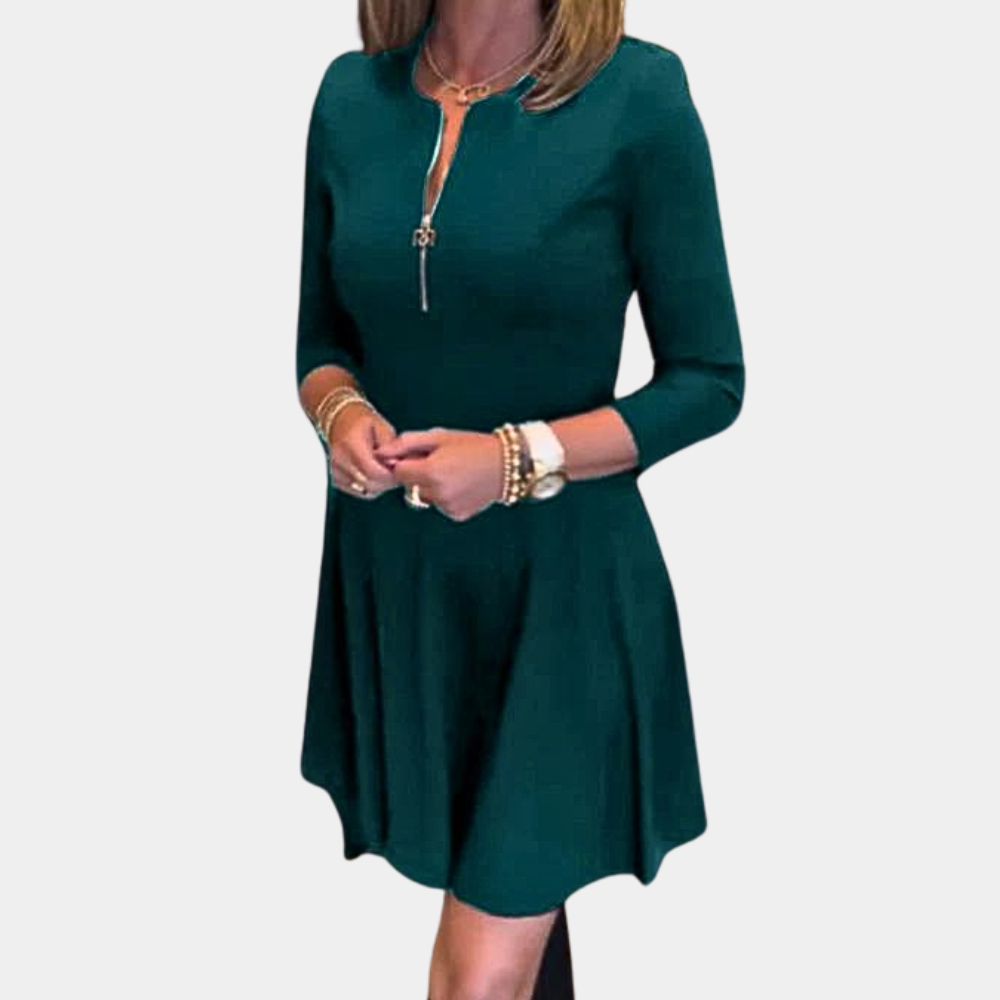 Damen A-Linien Kleid Braun Größe M Polyester - Elegantes Sommerkleid für jeden Anlass-1