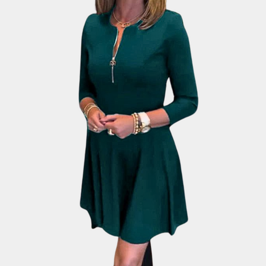 Damen A-Linien Kleid Braun Größe M Polyester - Elegantes Sommerkleid für jeden Anlass-1