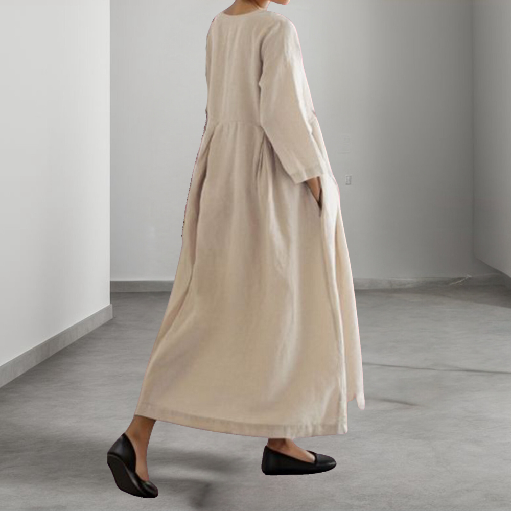 Damen Kleid Apricot Größe M Baumwolle - Sommerkleid für Eleganz und Komfort-5