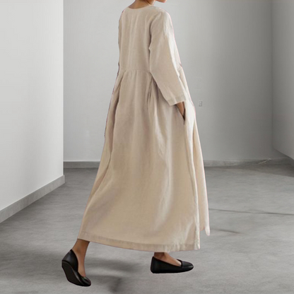 Damen Kleid Apricot Größe M Baumwolle - Sommerkleid für Eleganz und Komfort-5