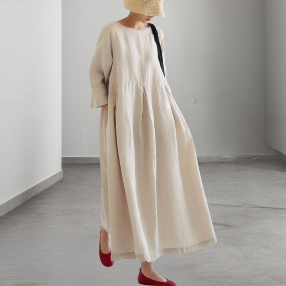 Damen Kleid Apricot Größe M Baumwolle - Sommerkleid für Eleganz und Komfort-4