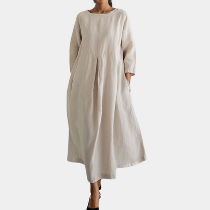 Damen Kleid Apricot Größe M Baumwolle - Sommerkleid für Eleganz und Komfort-3