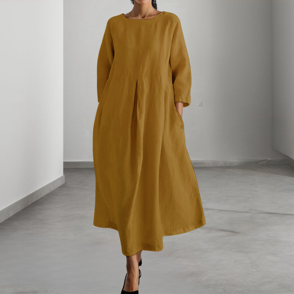 Damen Kleid Apricot Größe M Baumwolle - Sommerkleid für Eleganz und Komfort-1