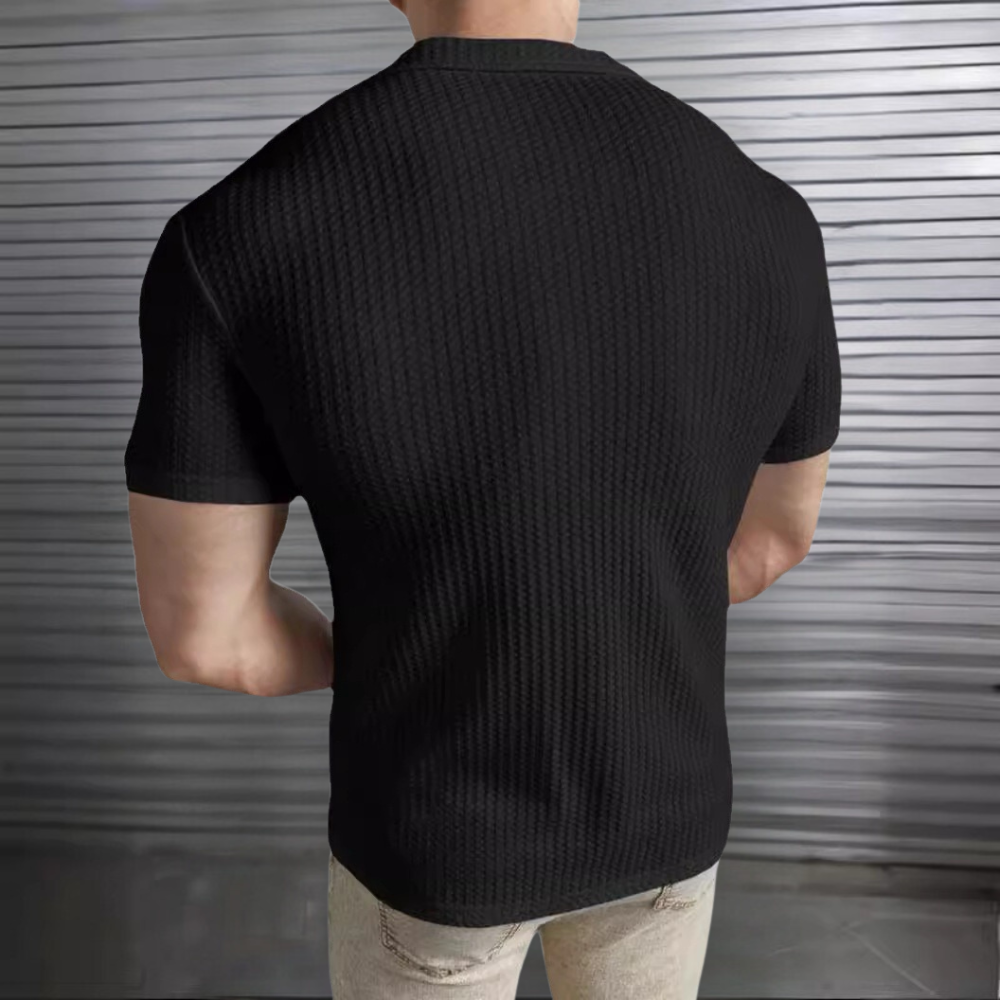 Herrenhemd Casual Langarm Atmungsaktiv Knopfverschluss für Sommer-3