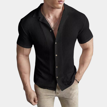 Herrenhemd Casual Langarm Atmungsaktiv Knopfverschluss für Sommer-4