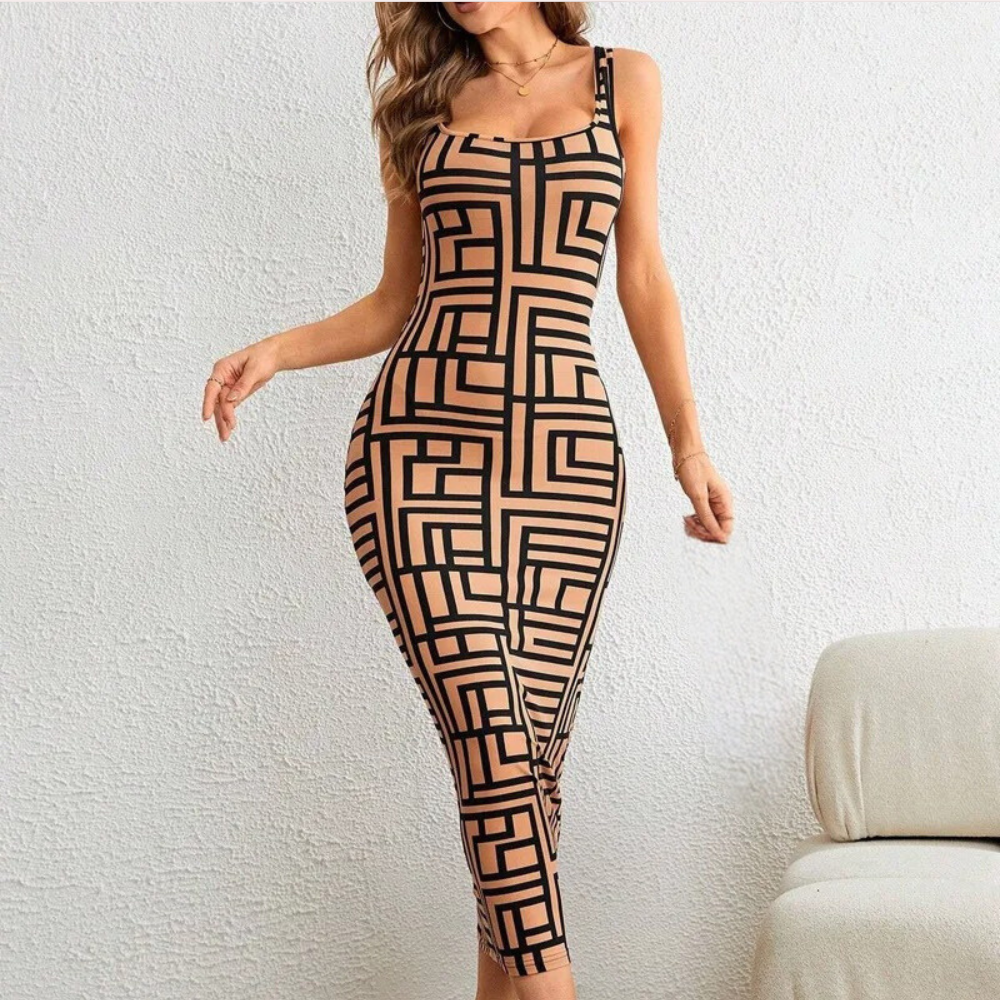 Variant image for Geometrisches Bodycon Damenkleid - Festliches Kleid Für Eleganz und Stil-11