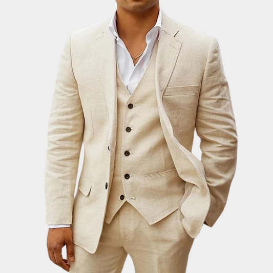 Lorenz - Elegant Men's Summer Suit Set with Blazer, Vest, and Pants-1