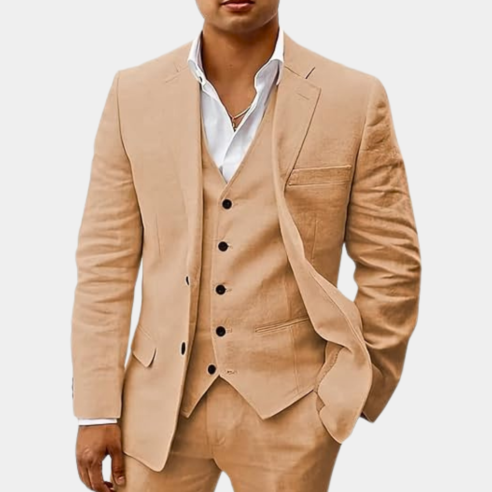 Variant image for Lorenz - Elegant Men's Summer Suit Set with Blazer, Vest, and Pants-11