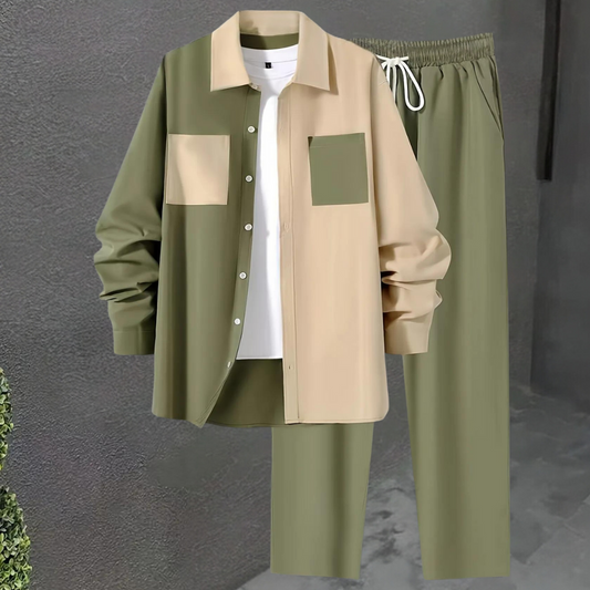Herren Set Blau Größe M Baumwolle - 2-teiliges Set für Männer, Modernes Design, Bequem und Vielseitig-1