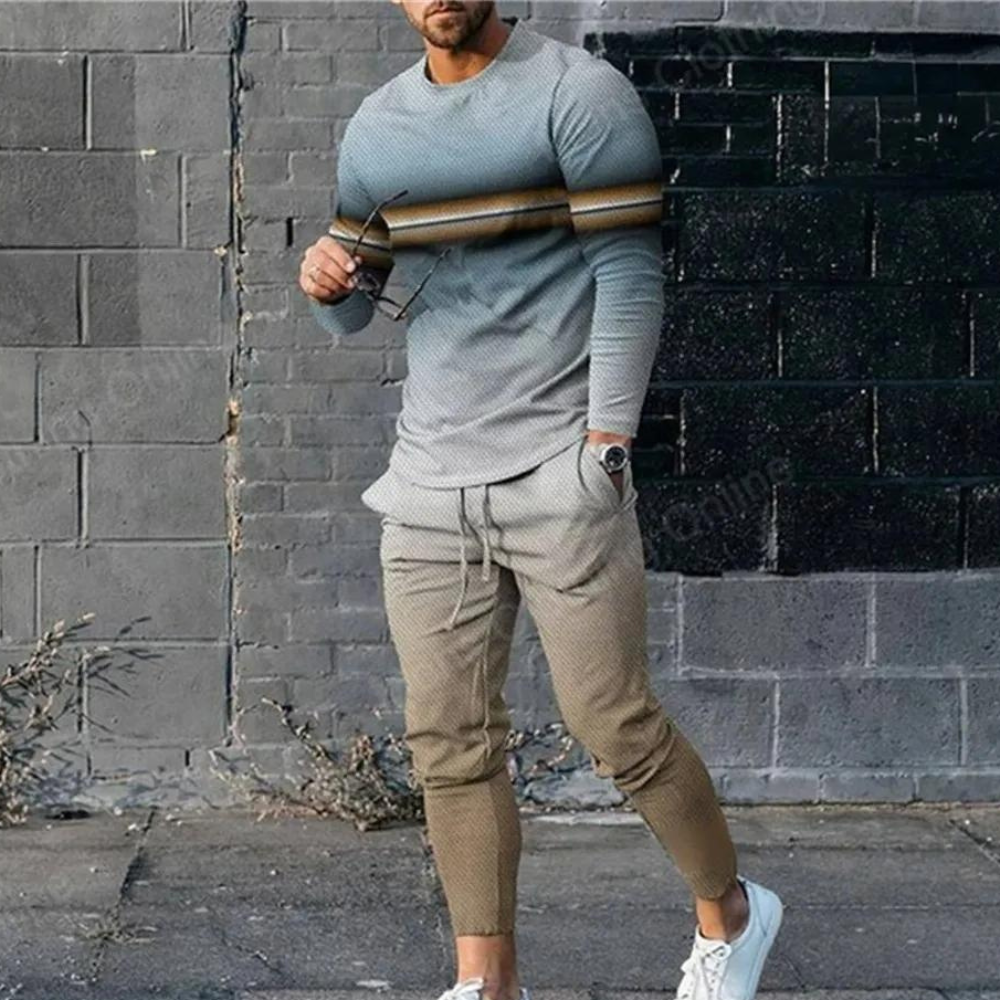 Herren Set Blau Größe M Baumwolle 2-teiliges Sommer Outfit-5