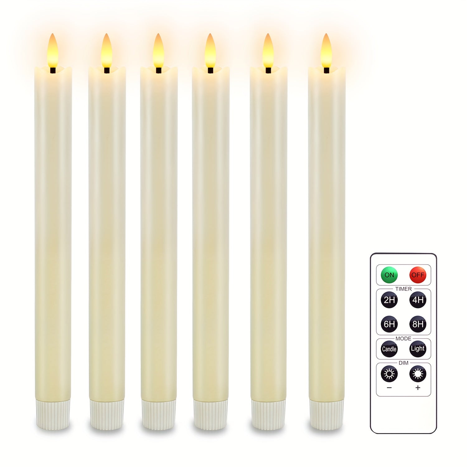 CandleLuxe – 6 LED-Stabkerzen mit Fernbedienung für luxuriöse Eventbeleuchtung 0