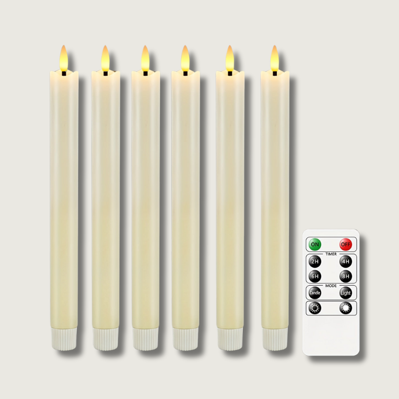 CandleLuxe – 6 LED-Stabkerzen mit Fernbedienung für luxuriöse Eventbeleuchtung 1
