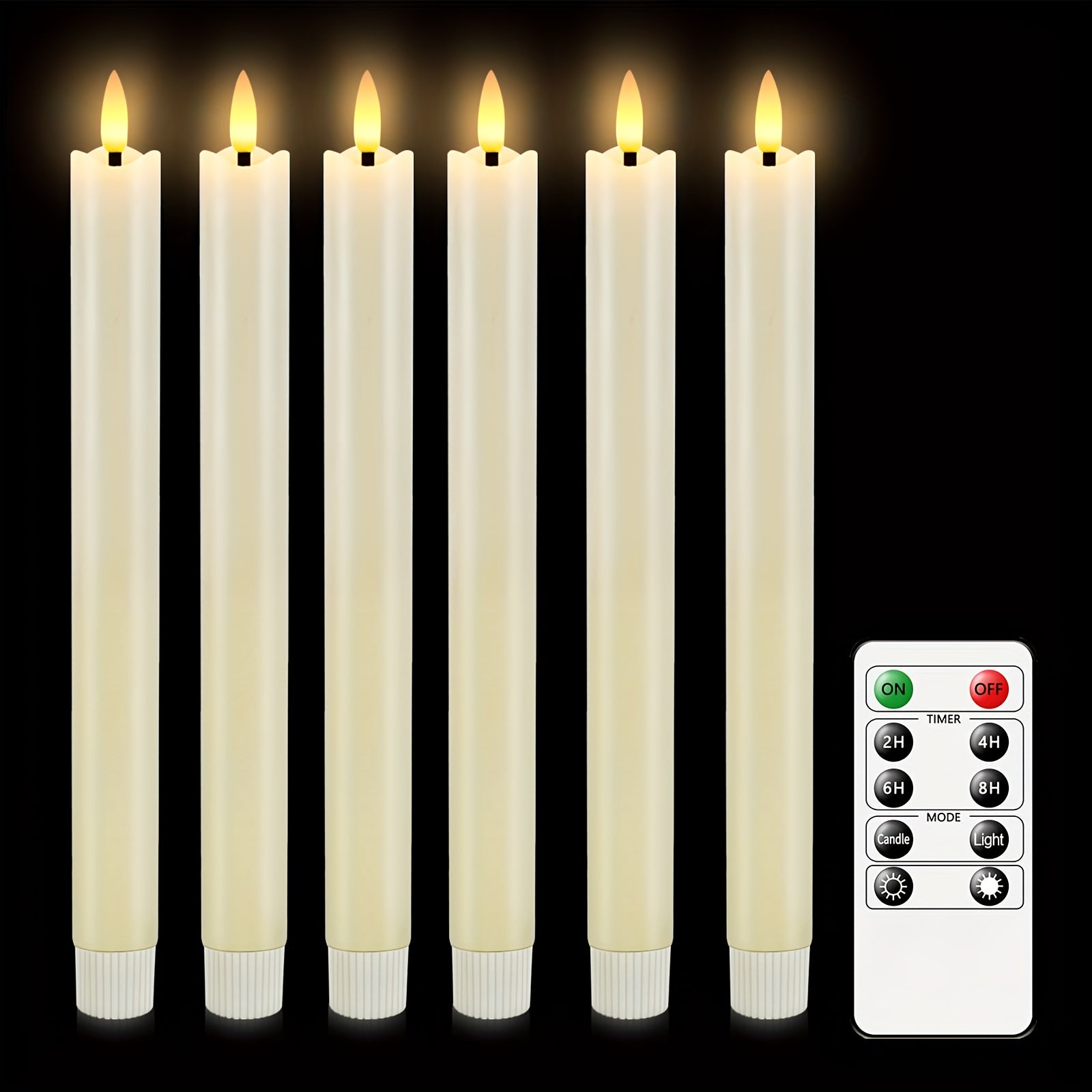 CandleLuxe – 6 LED-Stabkerzen mit Fernbedienung für luxuriöse Eventbeleuchtung 2
