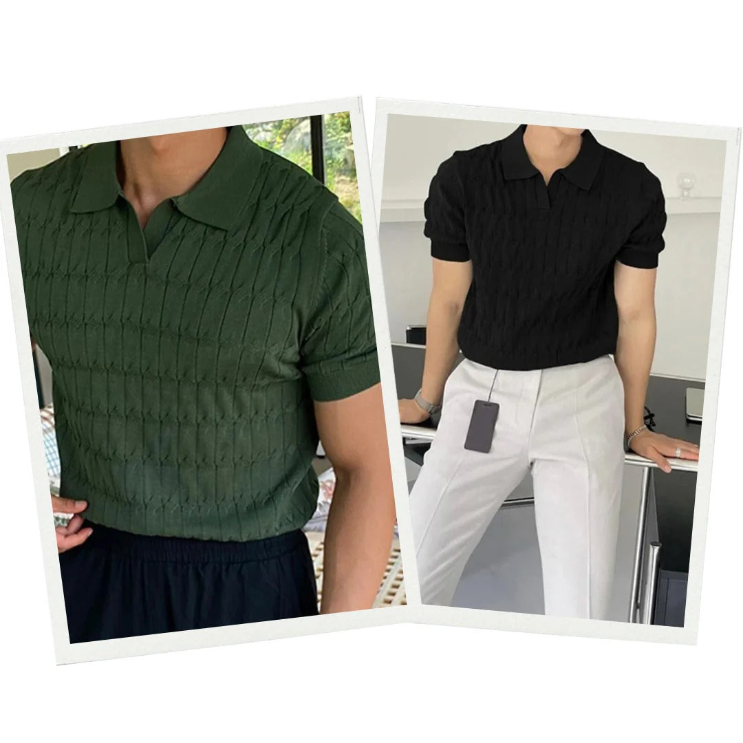 Herren Polohemd Blau Größe M Polyester Atmungsaktiv Casual-4