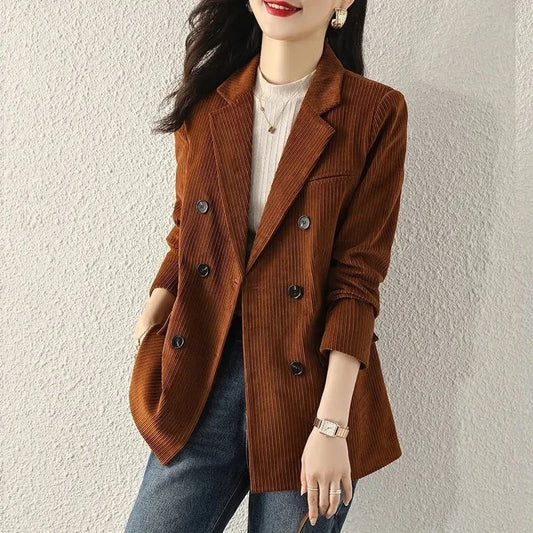 Women's Elegant Corduroy Blazer – Modern Timeless Perfect for Office and Everyday Use