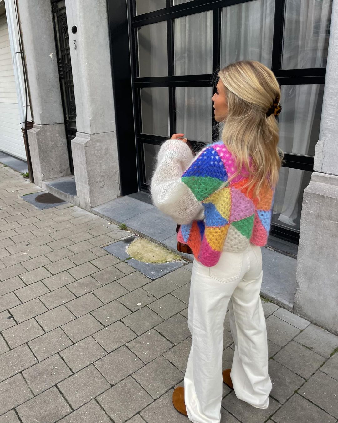 Damen Cardigan Bunt Flauschig Weiches Material Lässig 6