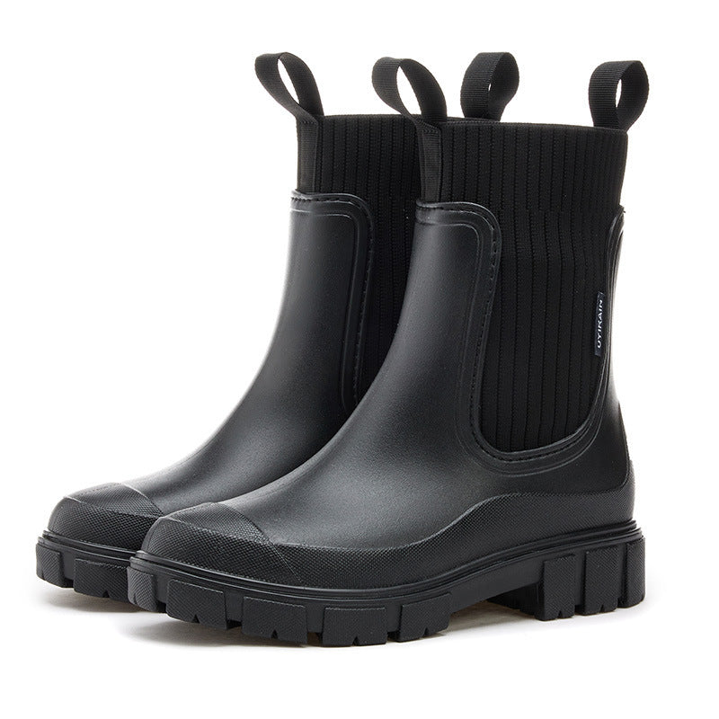 Damen Gummistiefel Wasserfest Leicht Antislip Sohle Elegantes Design 5