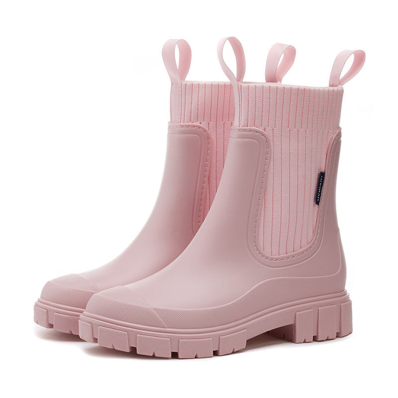 Damen Gummistiefel Wasserfest Leicht Antislip Sohle Elegantes Design 8