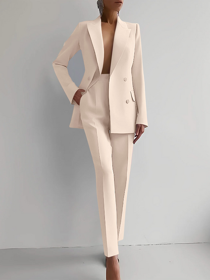 Damen Hosenanzug Elegant Zweiteilig Slim Fit Hochwertiger Polyester 5