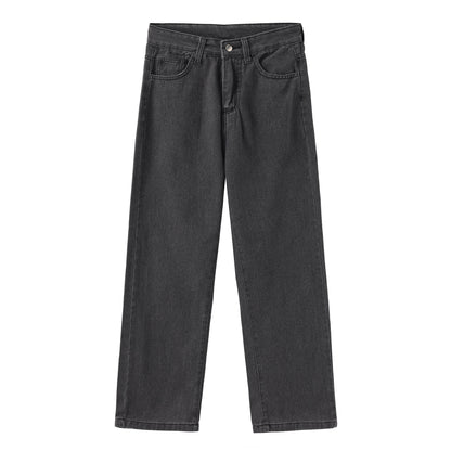 Damen Jeans Hohe Taille Gerade Stretchmaterial Klassisch Schwarz 0