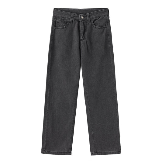 Damen Jeans Hohe Taille Gerade Stretchmaterial Klassisch Schwarz 0