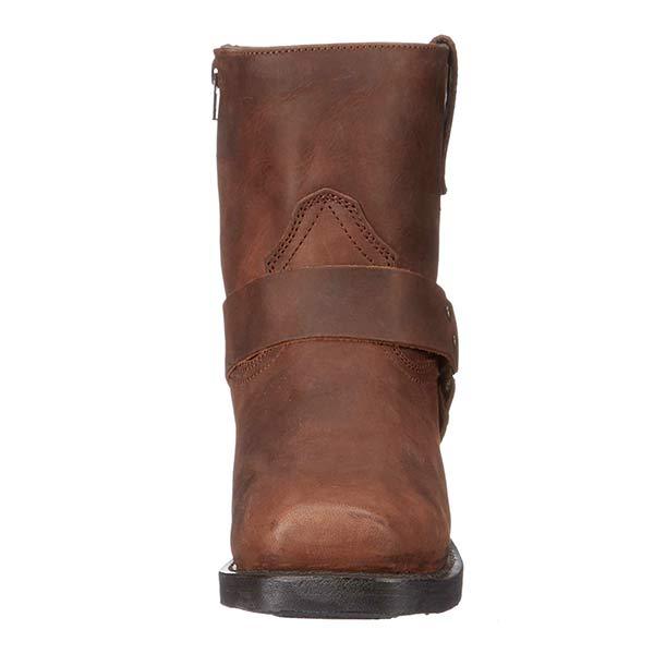 Damen Mid-Cut Lederbikerstiefel Schwarz mit Gurt – Stilvolle und Robuste Stiefel für Alltag und Freizeit 3