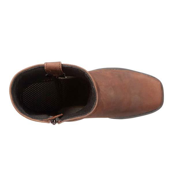 Damen Mid-Cut Lederbikerstiefel Schwarz mit Gurt – Stilvolle und Robuste Stiefel für Alltag und Freizeit 5