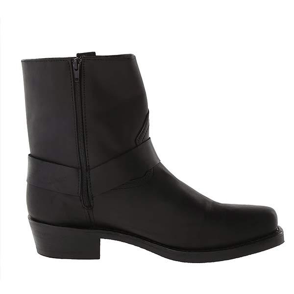 Damen Mid-Cut Lederbikerstiefel Schwarz mit Gurt – Stilvolle und Robuste Stiefel für Alltag und Freizeit 8