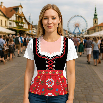 Damen Oktoberfest Dirndl Grafik T-Shirt 0