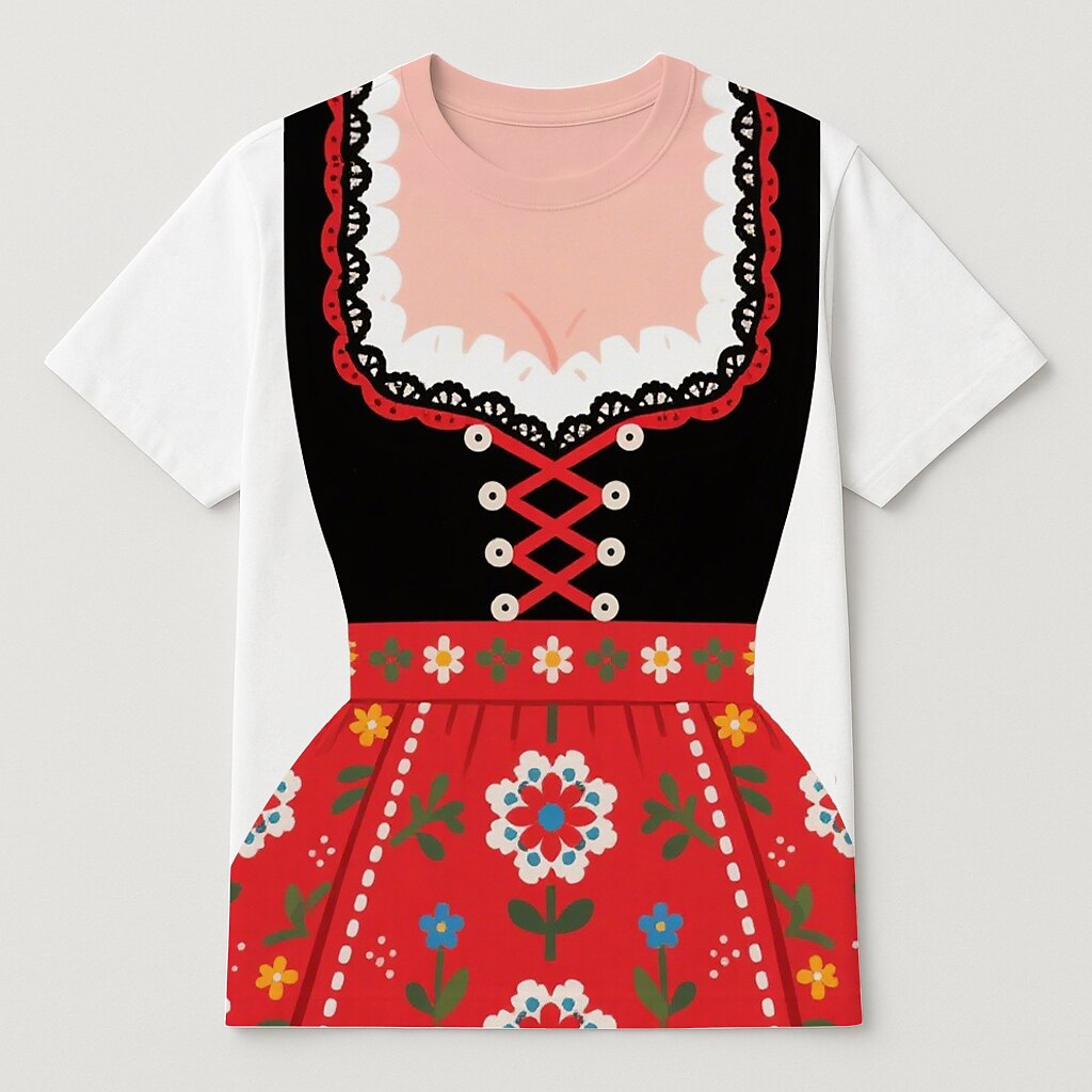 Damen Oktoberfest Dirndl Grafik T-Shirt 1